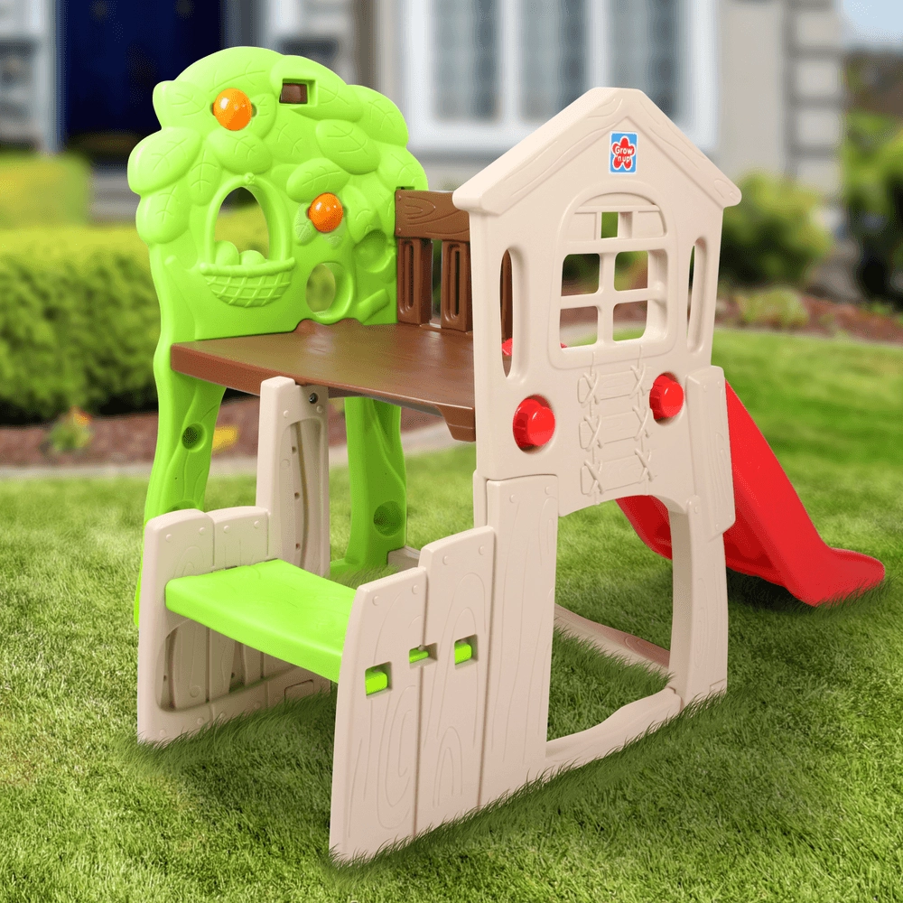 My First Clubhouse Climber - 4-In-1 Activity Hub Slide Basketball Hoop