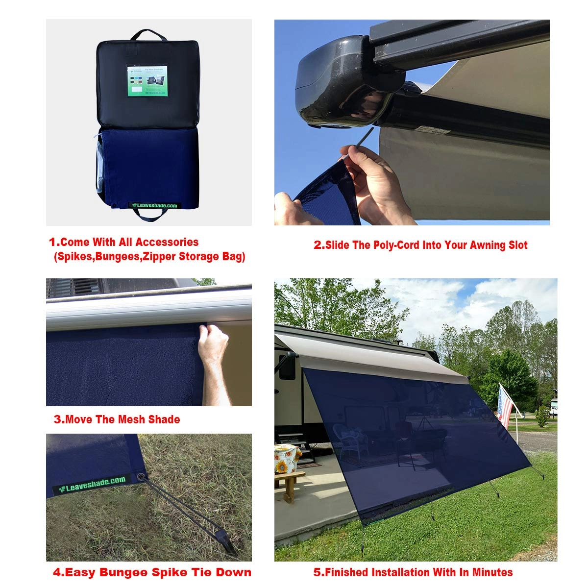 RV Awning Sun Shade Screen