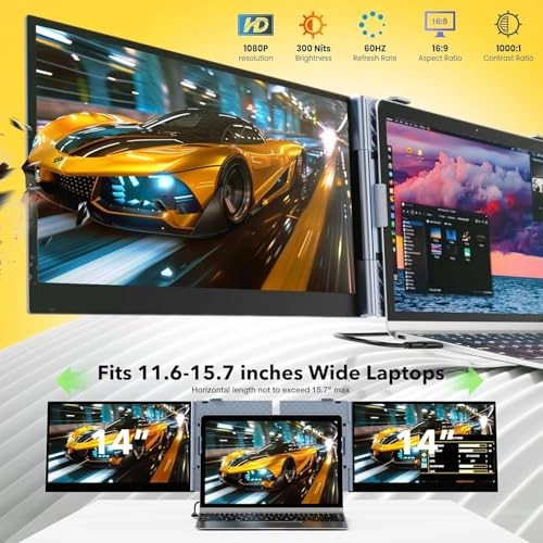 Laptop Screen Extender - V2S8 14 Inches 1920 x 1080