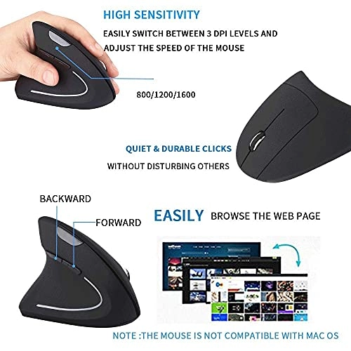 Vertical Ergonomic Mouse - Wireless