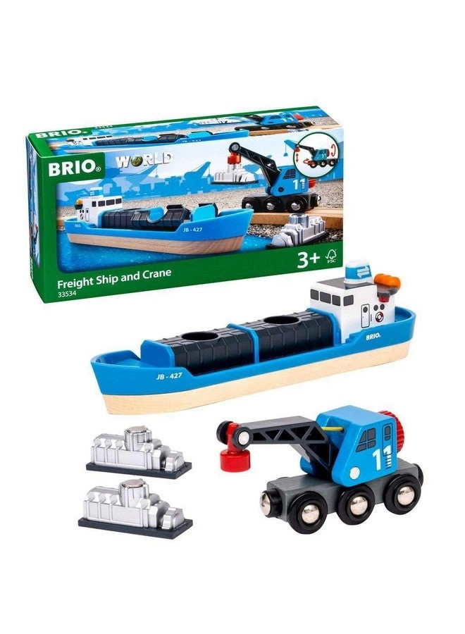 33534 Container Ship And Crane Wagon - 4pcs