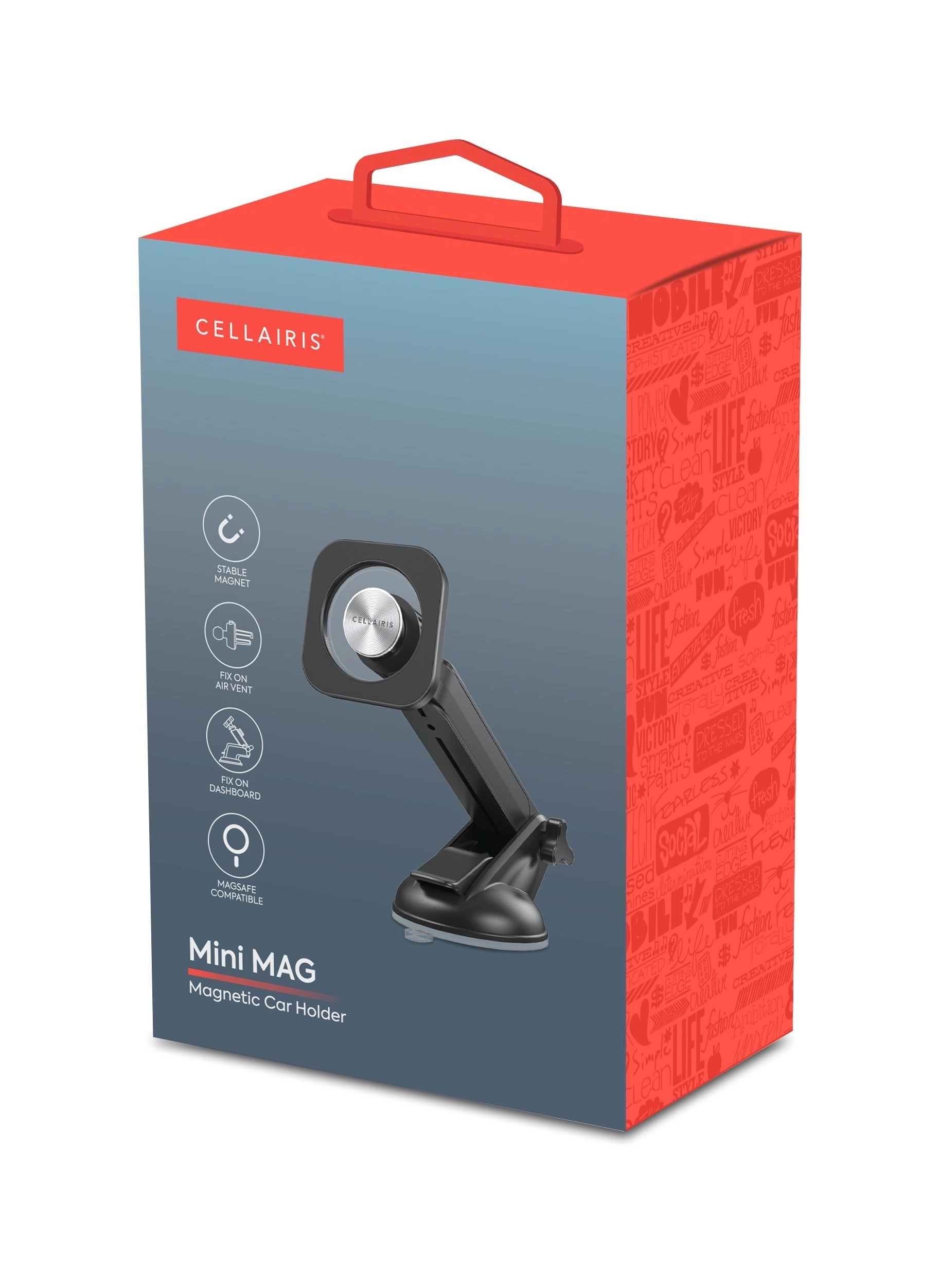 Mini MAG Strong Magnetic Car Holder - Aluminum Alloy + PC + Silicone with MagSafe for iPhone 15 Pro Max/15 Pro/15 Plus/15/14/13/12/11/X/XS