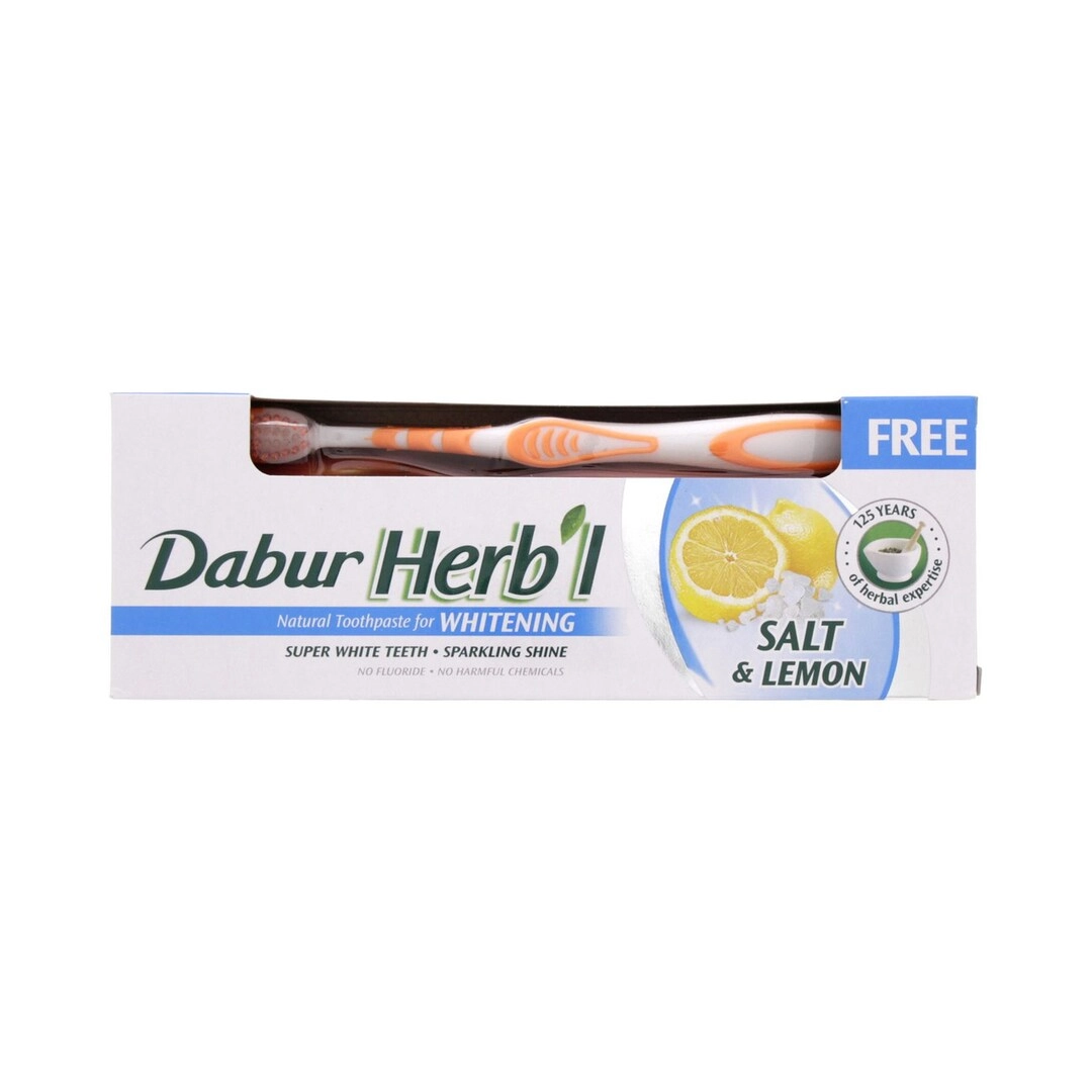 Dabur Herbal Whitening Clove Neem Babool Baking Soda Toothpaste 150g