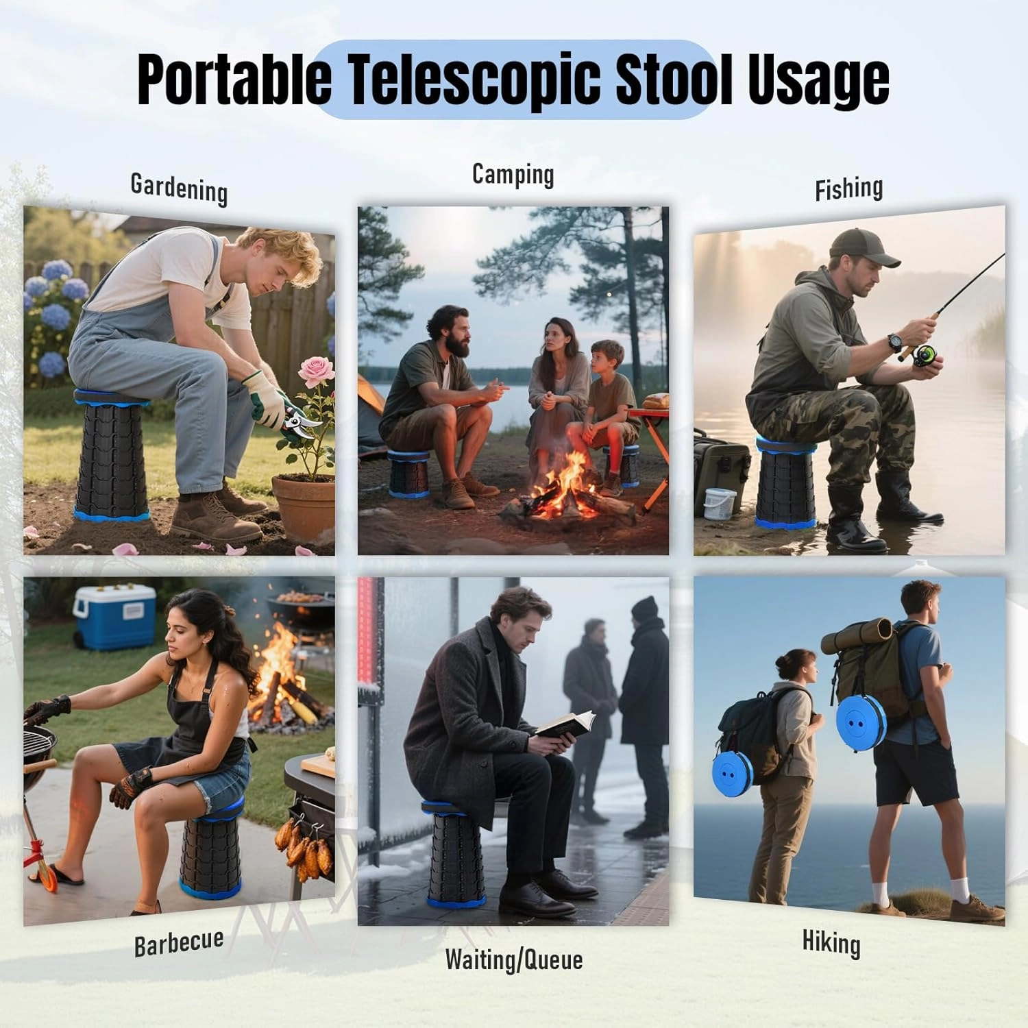 Round Rainbow Folding Stool - 400 lbs