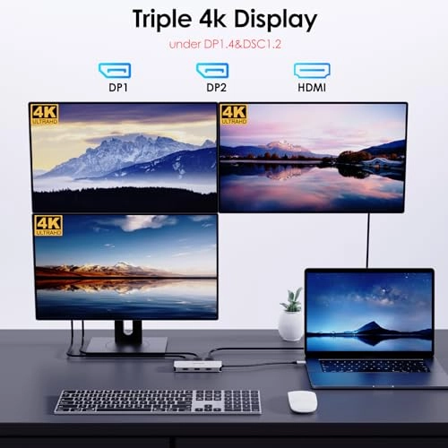 DisplayLink USB-C Triple Display Docking Station - USB-C Windows & More