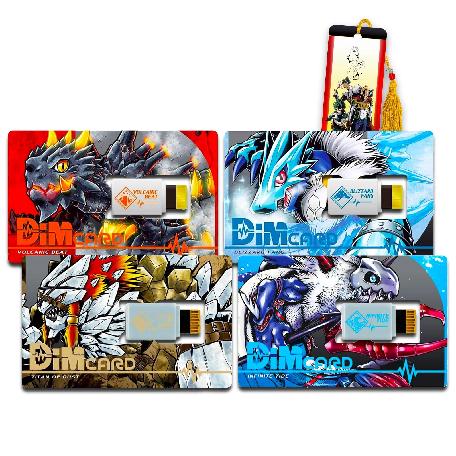Officially Licensed Components Hermit in the Jungle + Nu Metal Empire + Volcanic Beat + Blizzard Fang + My Hero Academia bookmark - 4 pcs
