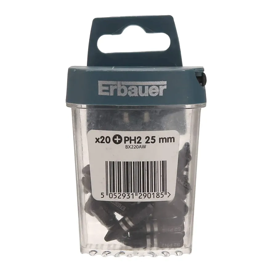 Erbauer PH2 Impact Screwdriver Bits - 20 piece(s) 25 millimeter