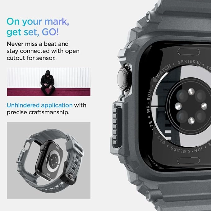 Rugged Armor Pro Case with Band for Apple Watch Series 10 - 46mm