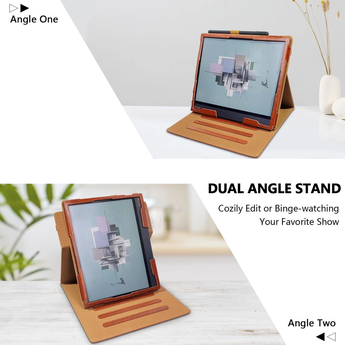 360 Degree Rotating Case with Pen Holder and Hand Strap for Boox Note Air4 C (2024), Boox Note Air3 C, Boox Note Air3 B/W (2023), Boox Note Air2, Boox Note Air2 Plus, Ink Tablet 10.3-inch