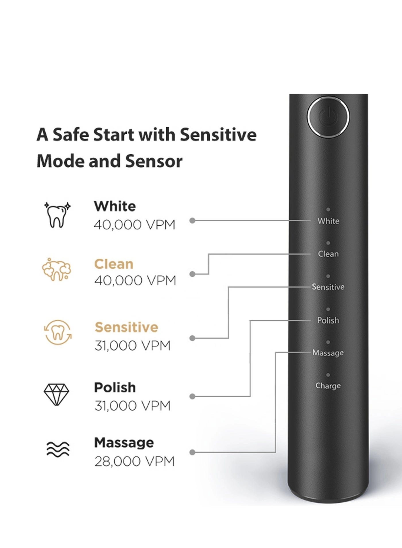 D2 - 40000 movements per minute 8 Replacement Heads 5 Modes
