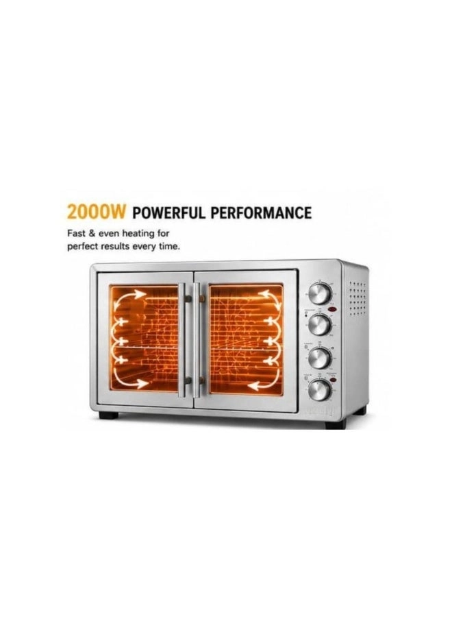 Electric Oven - Double Glass Doors Interior Light Fast Heating