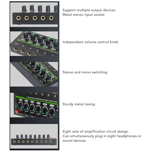 8 Channel Headphone Amplifier - Metal Independent Volume Control