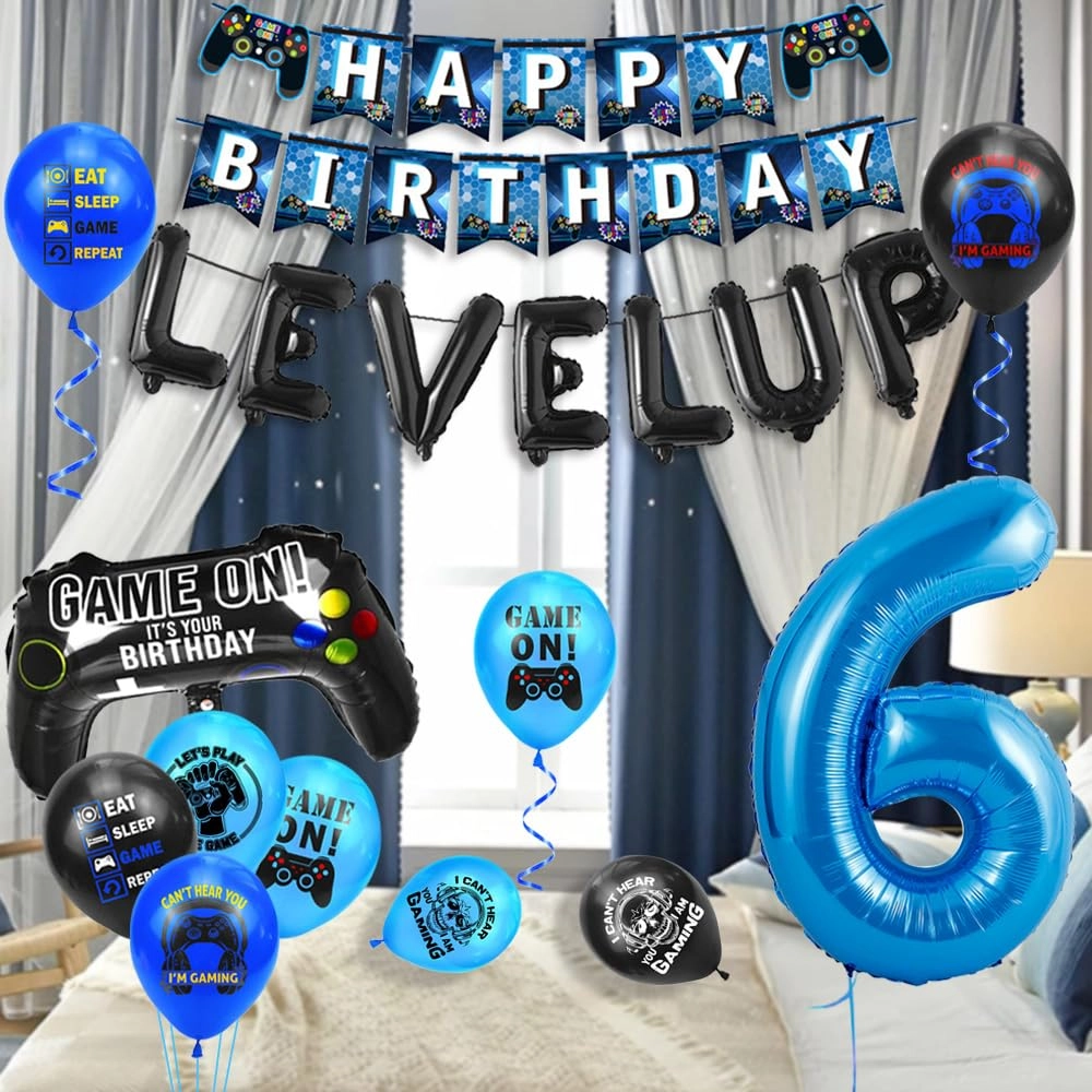 6th Birthday Gamer Decoration Set - 26 pieces Birthday