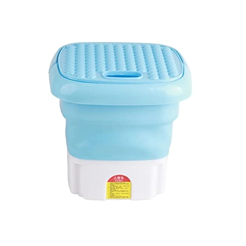 Folding Washing Machine,efficient Portable Mini Washer Small Foldable Bucket Lightweight for Baby Clothes Underwear and Small Items Perfect for Apartment Laundry Camping Rv and Travel(blue)
