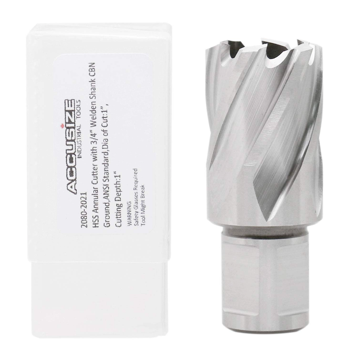 Accusize Co.,Ltd. Annular Cutter - 1'' Diameter 1'' Depth 3/4'' Weldon Shank