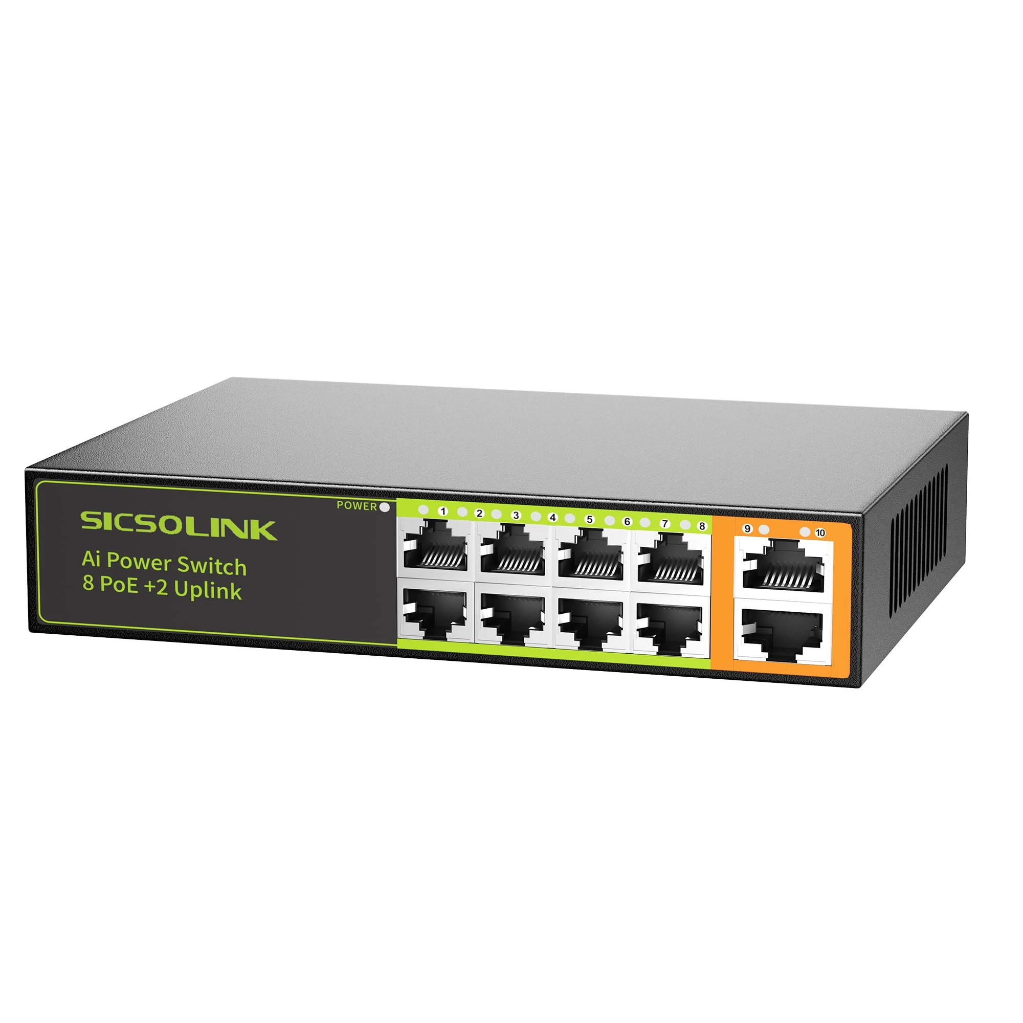 SICSOLINK 8 port gigabit poe switch 8-ports