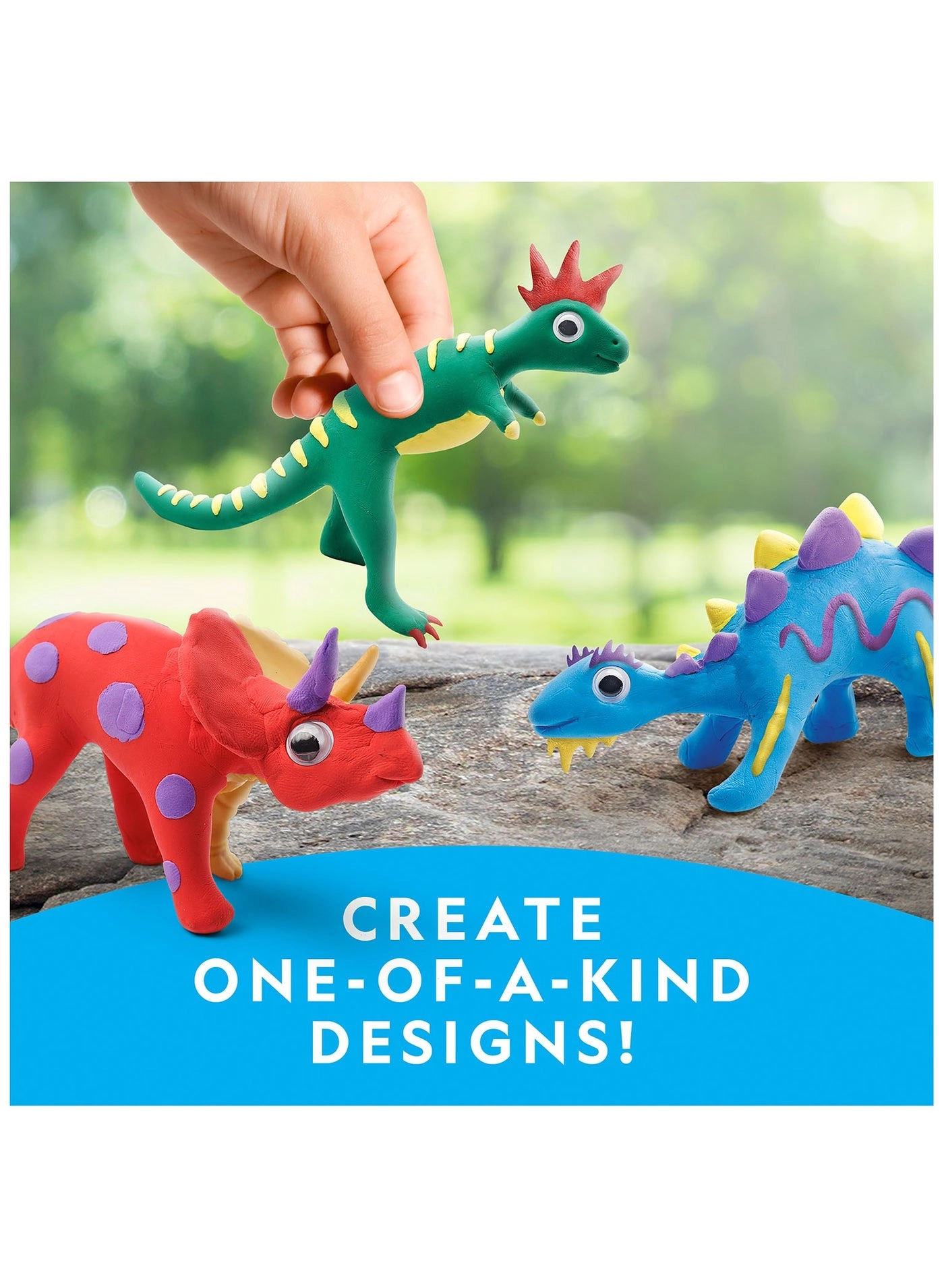 Clay Dinosaur Modeling Kit - 3 models 5 colors 4 years+