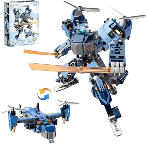 Tenhorses 2in1 Transformable Mech - 228 pieces Warrior Robot Fighter Jet