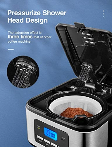 Programmable Drip Coffee Maker - 1.8L 40min Keep Warm