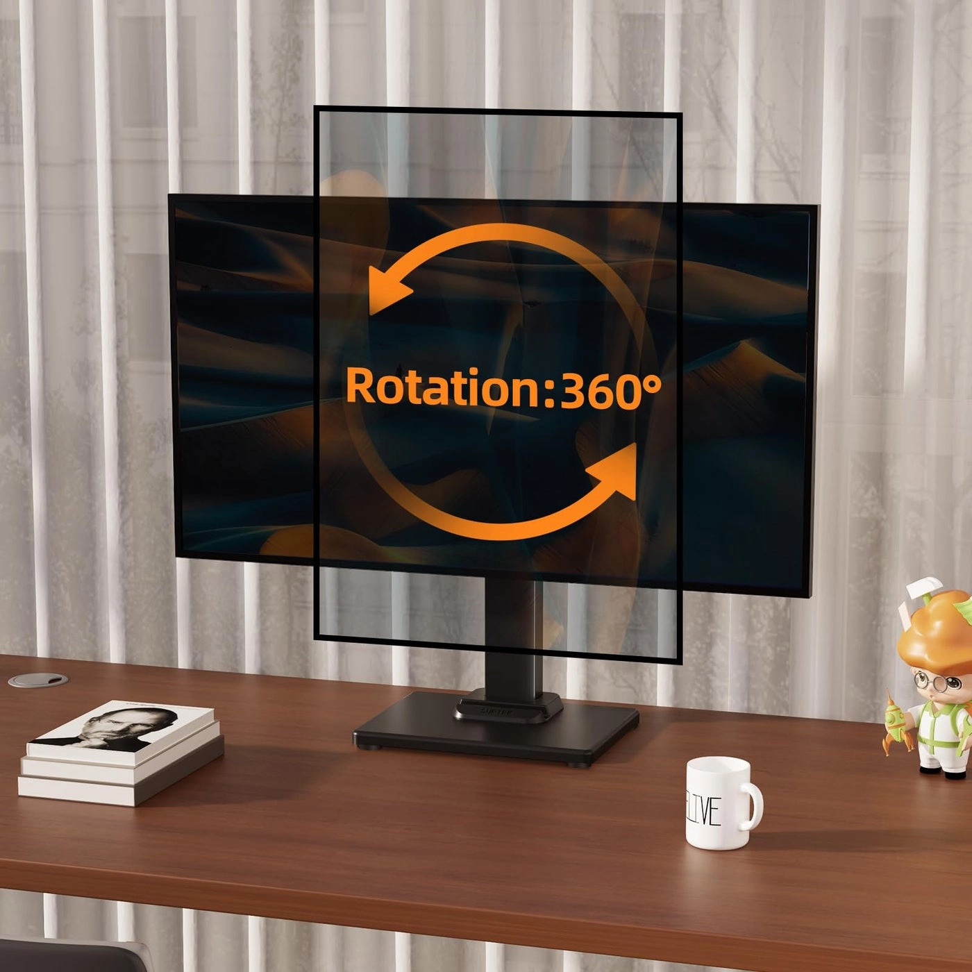 Single LCD Computer Monitor Free-Standing Desk Stand Mount Riser - 13 inch to 43 inch 50,75& 100mm