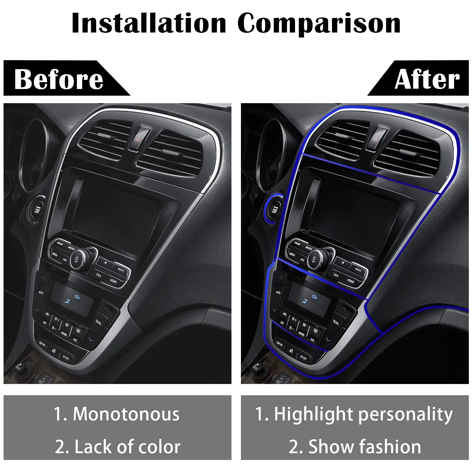 Car interior trim strip