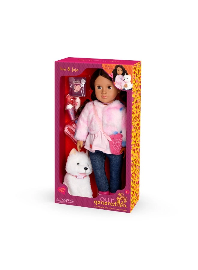 Ines Fashion Doll - 18-inch 6-inch Pomeranian Ages 3+