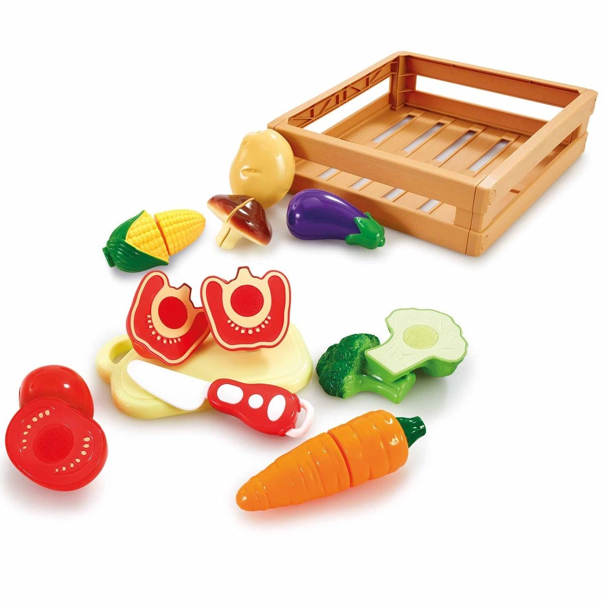 Busy Me Slice And Play Kitchen Veggie Set - 8 different vegetables Velcro (ALGT-315-13126-B)
