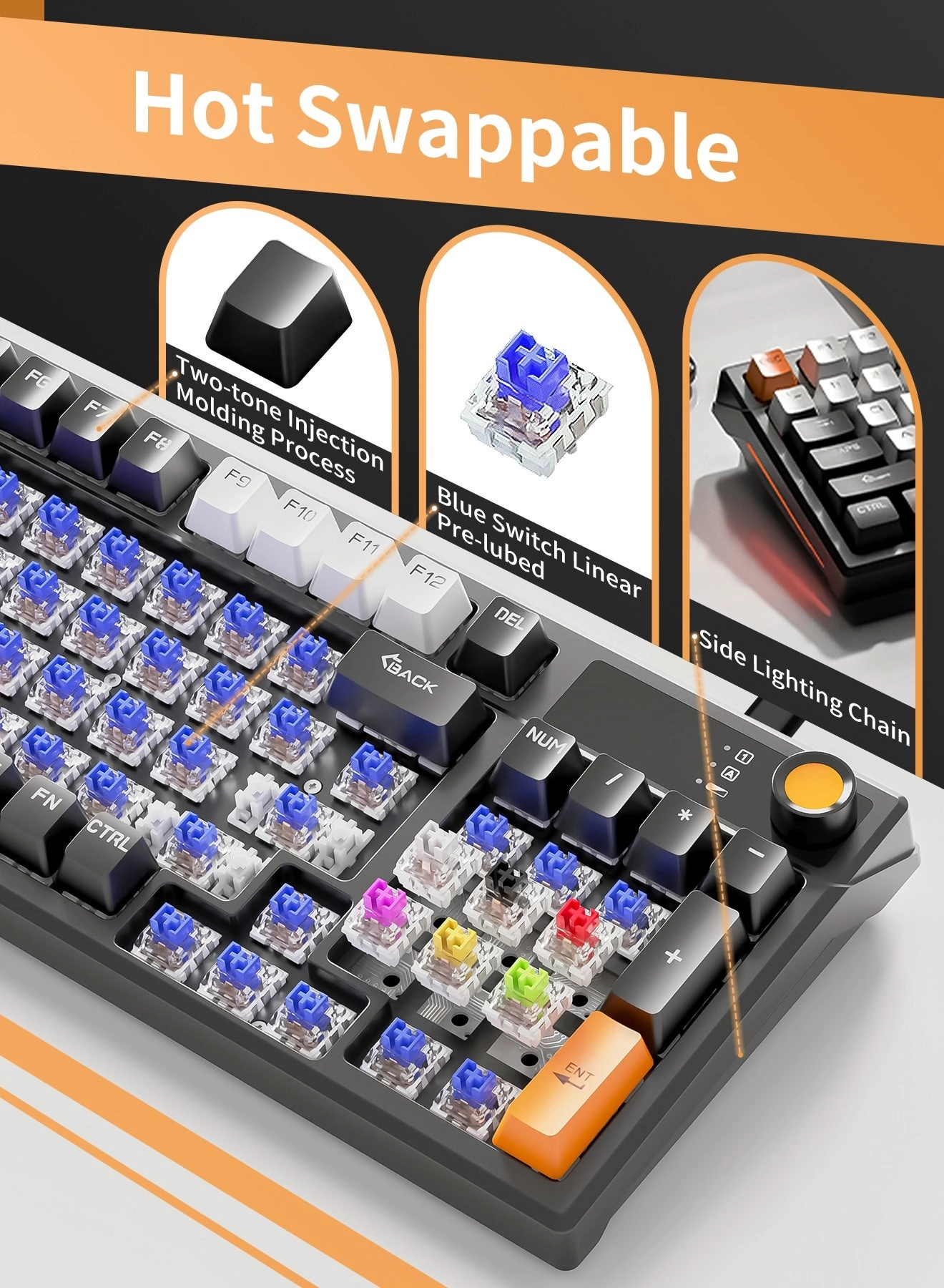 95-Key Wired Mechanical Keyboard - Wired