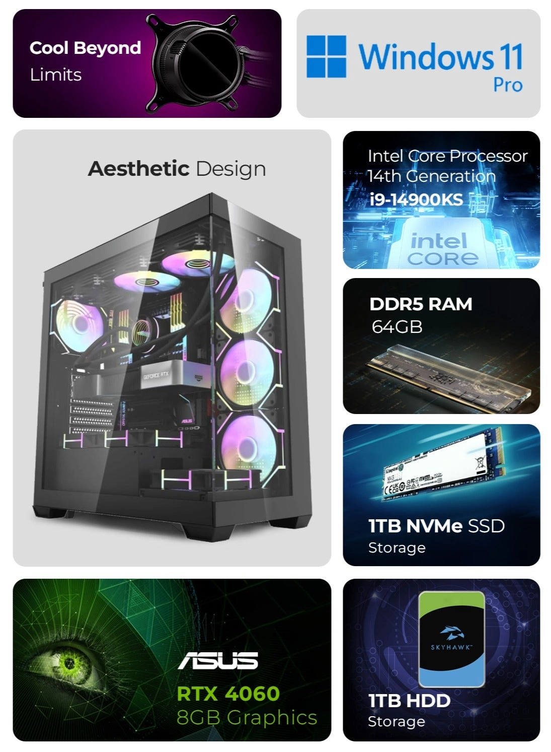 VERTEX - i9-14900K 64GB 1TB NVMe 1TB HDD