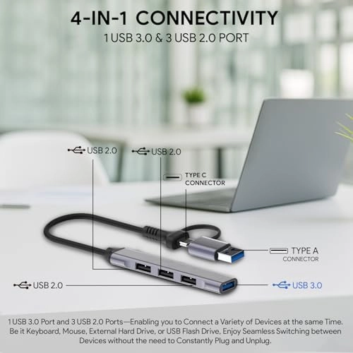 Type C Hub - Type-A+C 4 Port 5Gbps