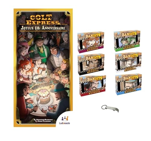 Colt Express: Happy 10th Birthday Expansion + Colt Express: Bandit Mini Expansions - Doc Django + Bottle Opener