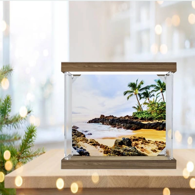 Clear Acrylic Display Case (43210) - 9.05x6.69x7.87in. Black Bottom+background