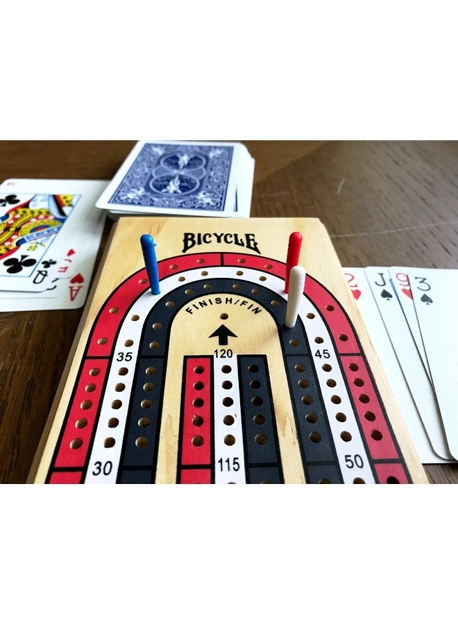 3-Track Cribbage Board - Color Coded Wooden