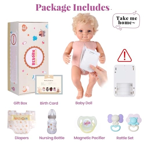 Reborn Baby Doll - 17-Inch Soft Cloth Body Sleeping Ages 3+