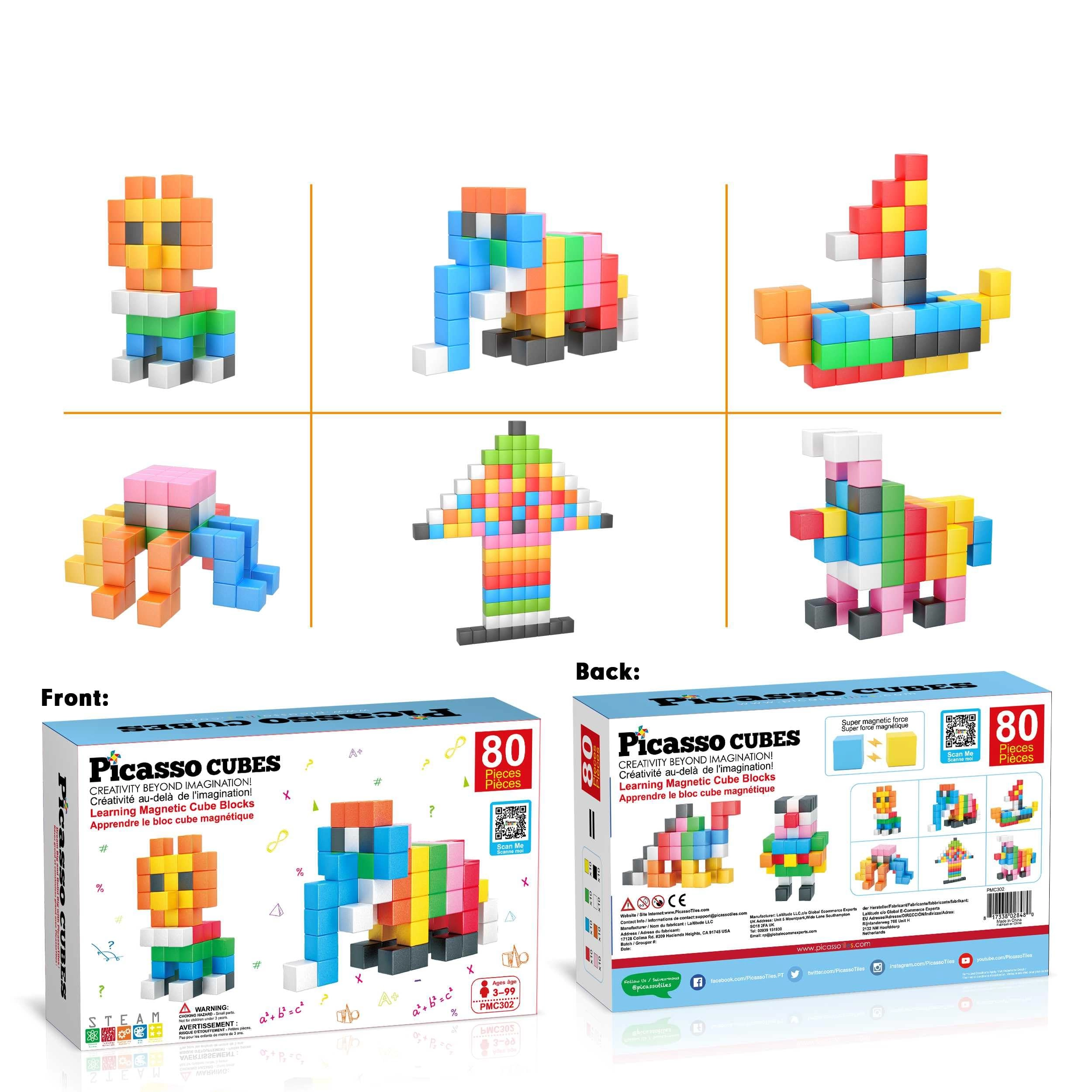 PicassoTiles Magnet Cube - 80 pcs