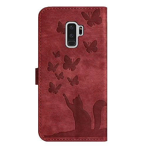 Cute Cat Case Wallet Flip Cover for Samsung Galaxy S9 Plus