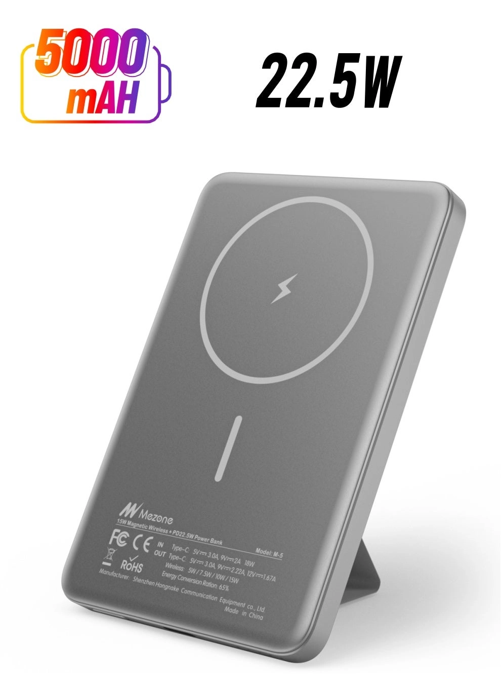 Mezone Magnetic Powerbank - 5000 Watt-hour 22.5 Watt