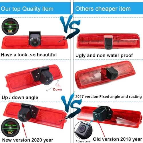 Rear View Mirror Monitor - 4.3 Inch Wired + Brake Light Camera - 1280 x 720 Night vision