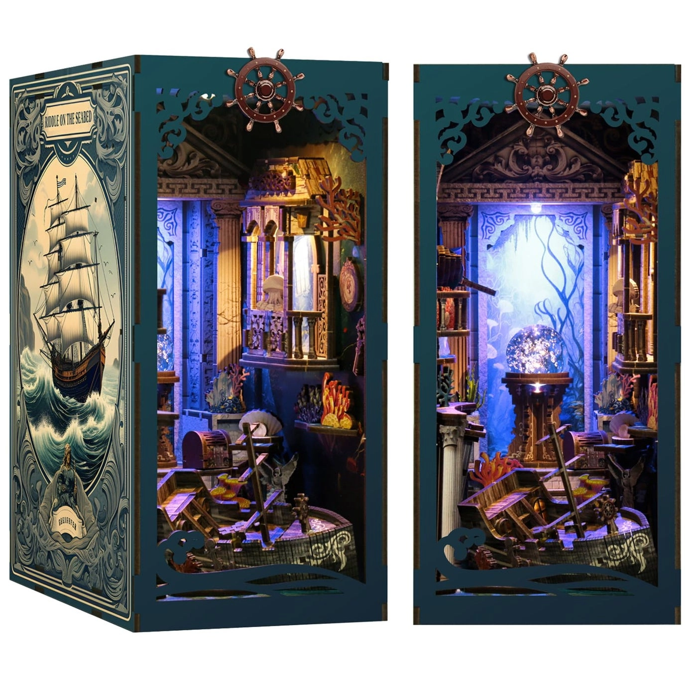 Book Nook Kit - DIY 3D Wooden Puzzle with LED Light and Dust Cover