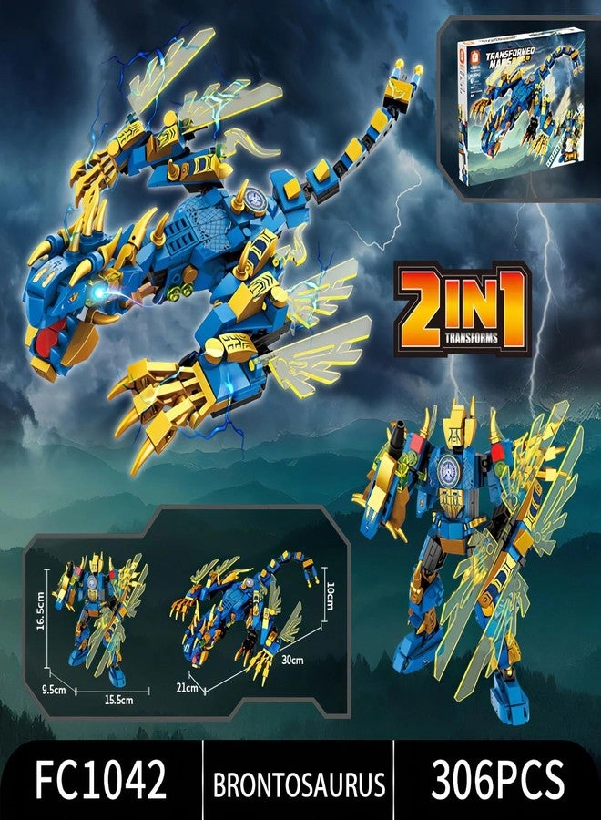 Transformer Toys - 2 in 1 Transforming Ninja Mech Dragon Warrior (1222 Pieces)