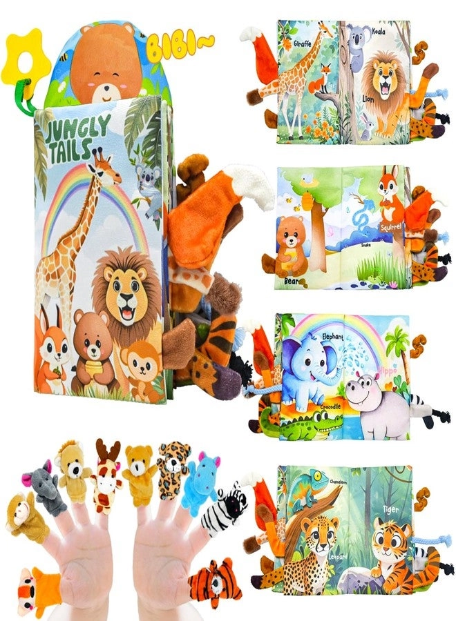 Kimicare Jungle Tails Soft Baby Cloth Books - 0-6 Month 6 to 12 Months