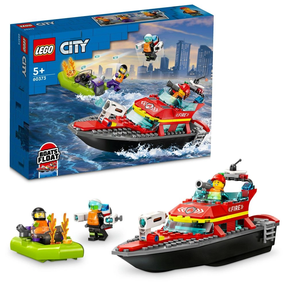 LEGO City Fire Rescue Boat (60373) - Floats on Water 3 Minifigures