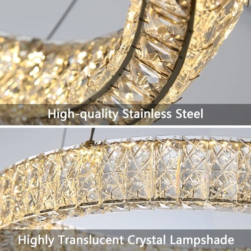 Crystal Ring Chandelier - Dimmable