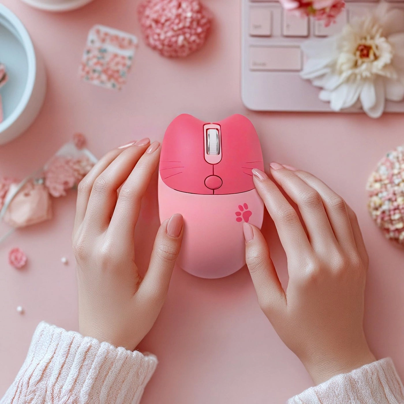 Cute Cat Wireless Mouse - USB