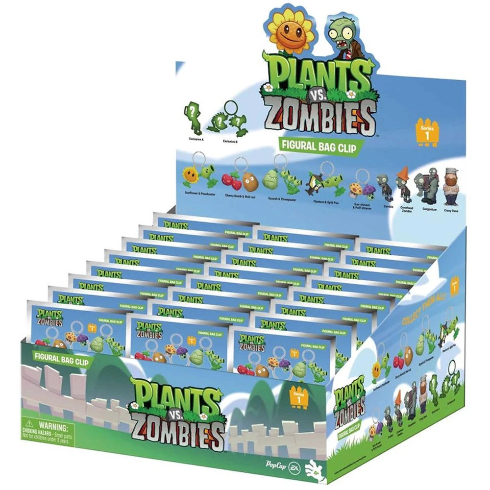 FUNKO POCKET POP KEYCHAIN Plants Vs Zombies 3D Foam Bag Clip - Series 1 Keychain