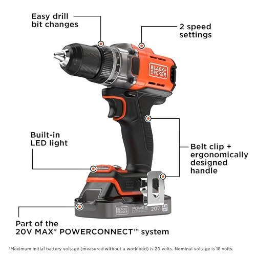 18V POWERCONNECT Cordless Hammer Drill - 45Nm 13mm