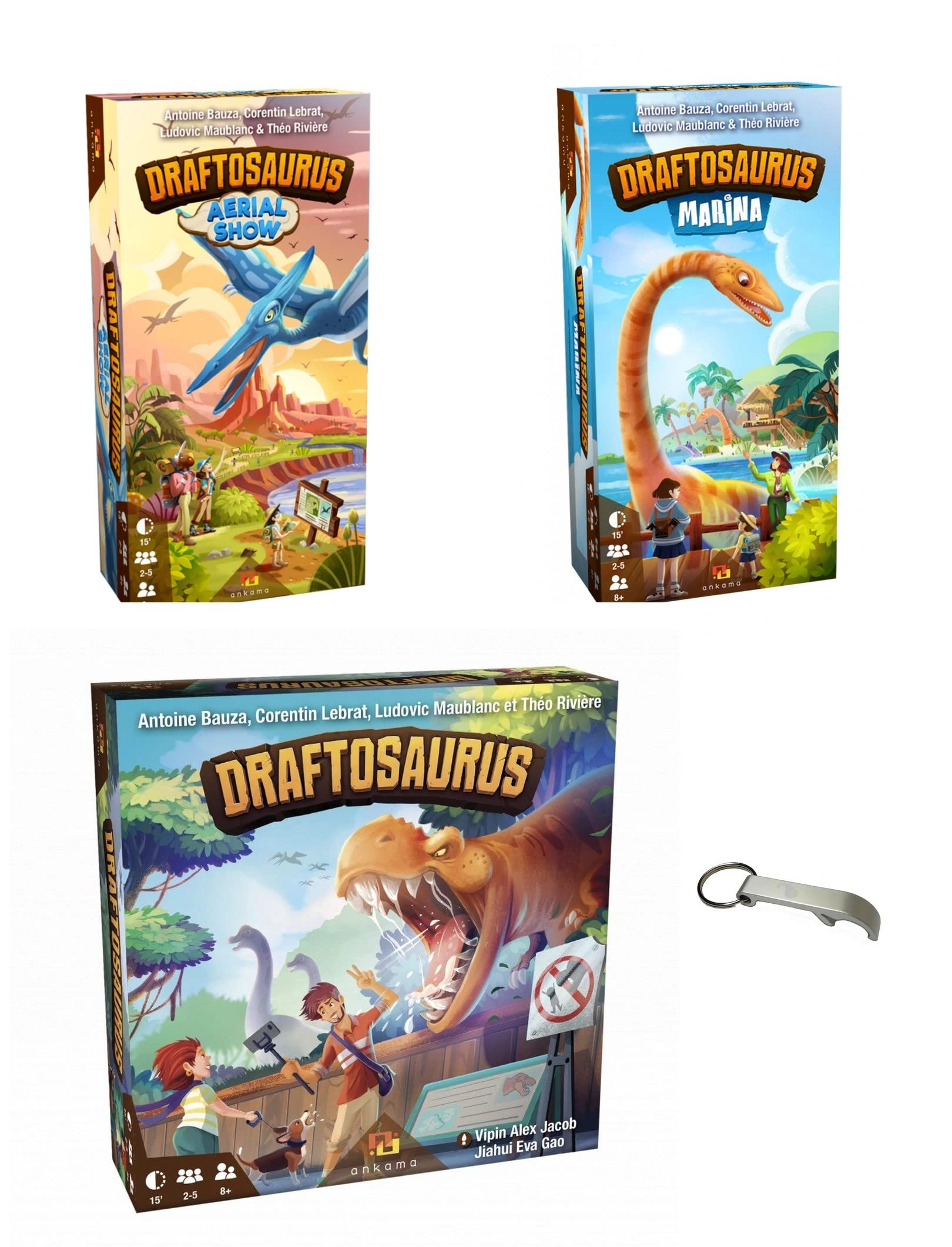 Blumie Shop Draftosaurus + Draftosaurus: Marina + Draftosaurus: Aerial Show + Bottle Opener (French)