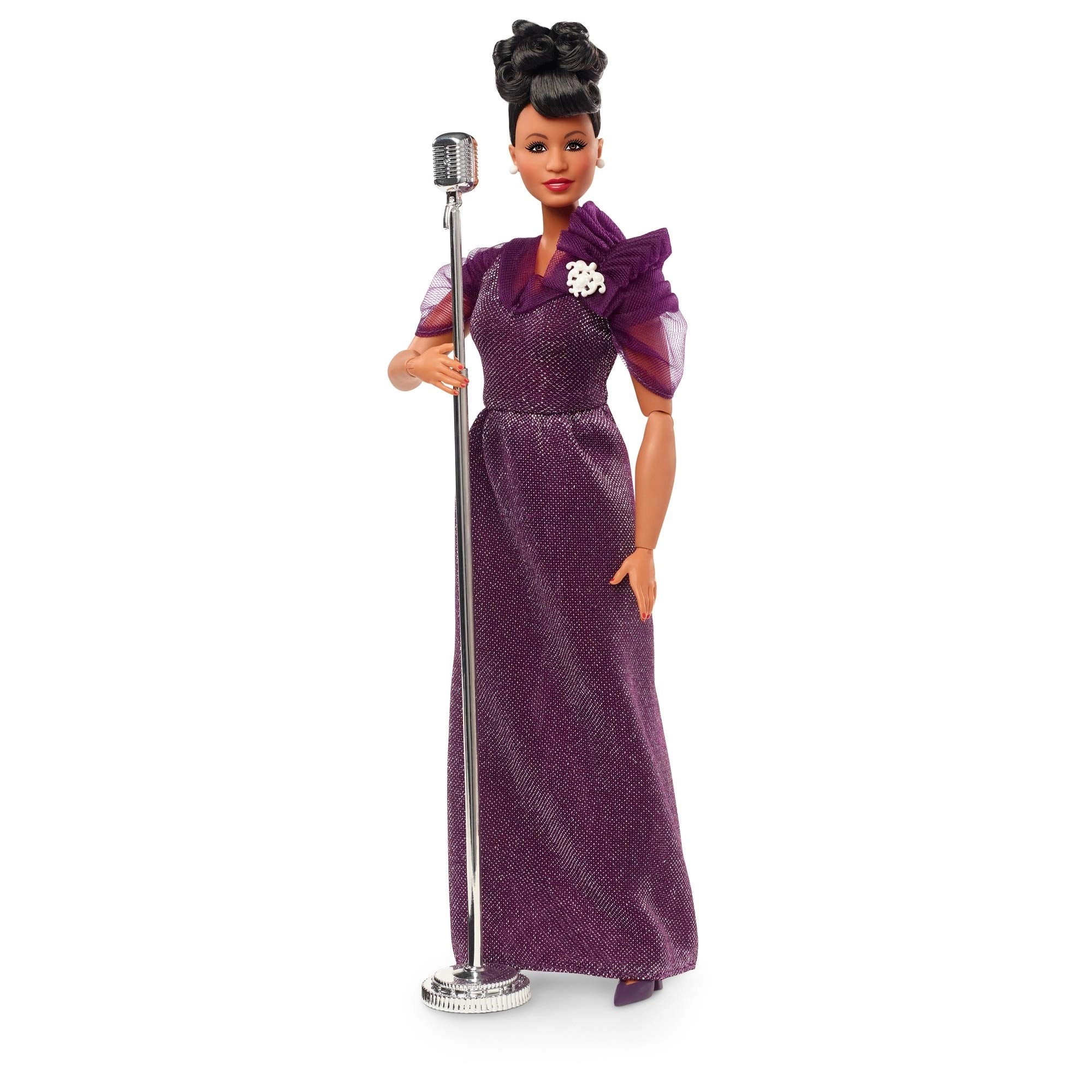 Barbie Ella Fitzgerald Collectible Doll - Approx. 12 in Purple Gown Ages 72+