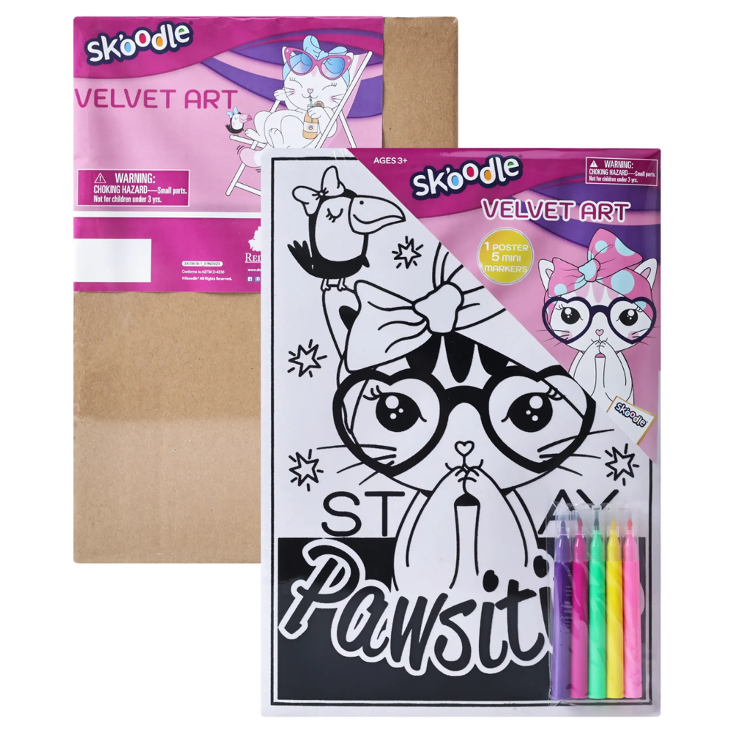 Velvet Art Poster - 3+ years 5 Mini Markers Pawsitive