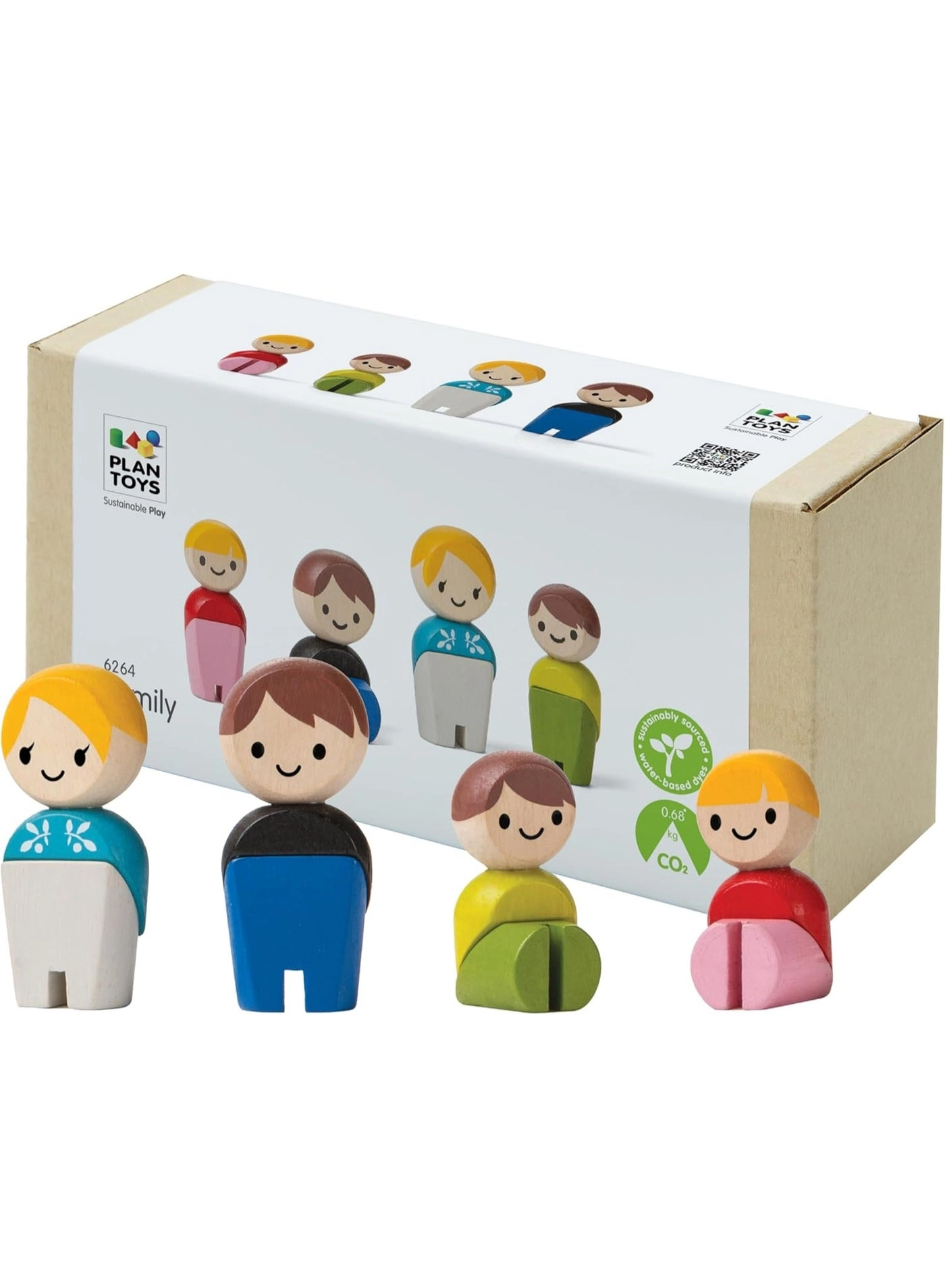 PlanToys Wooden Family II Playset - 3+ Years 4-Piece
